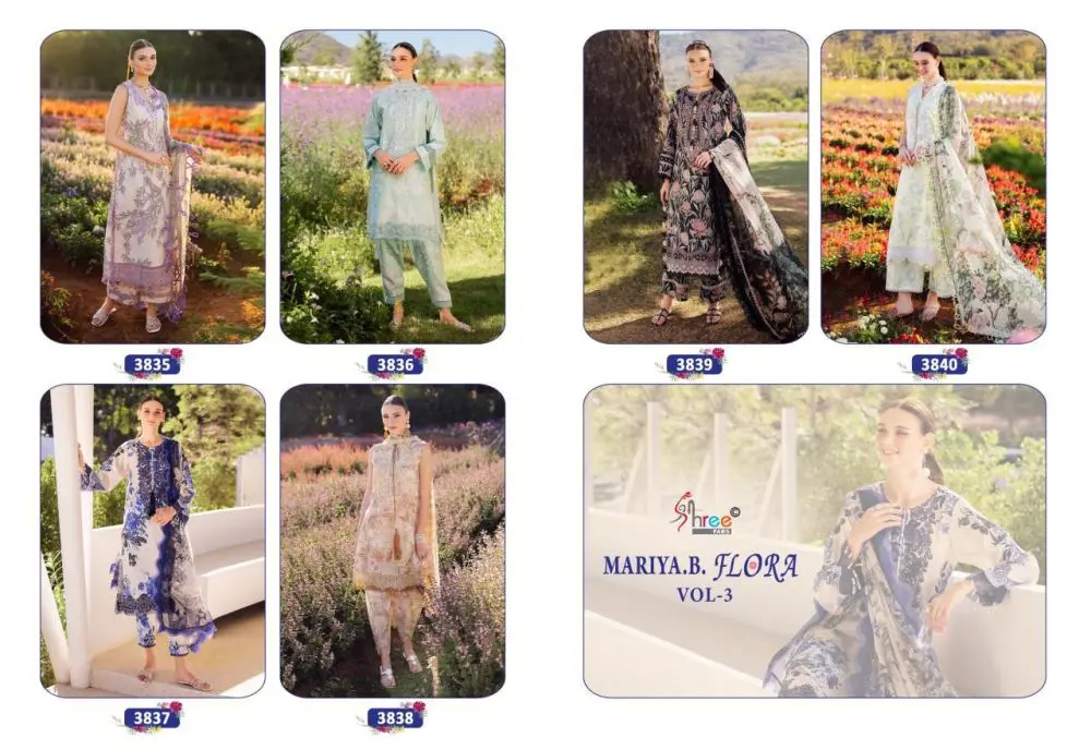 SHREE FABS MARIA B FLORA 3 chiffon dupatta