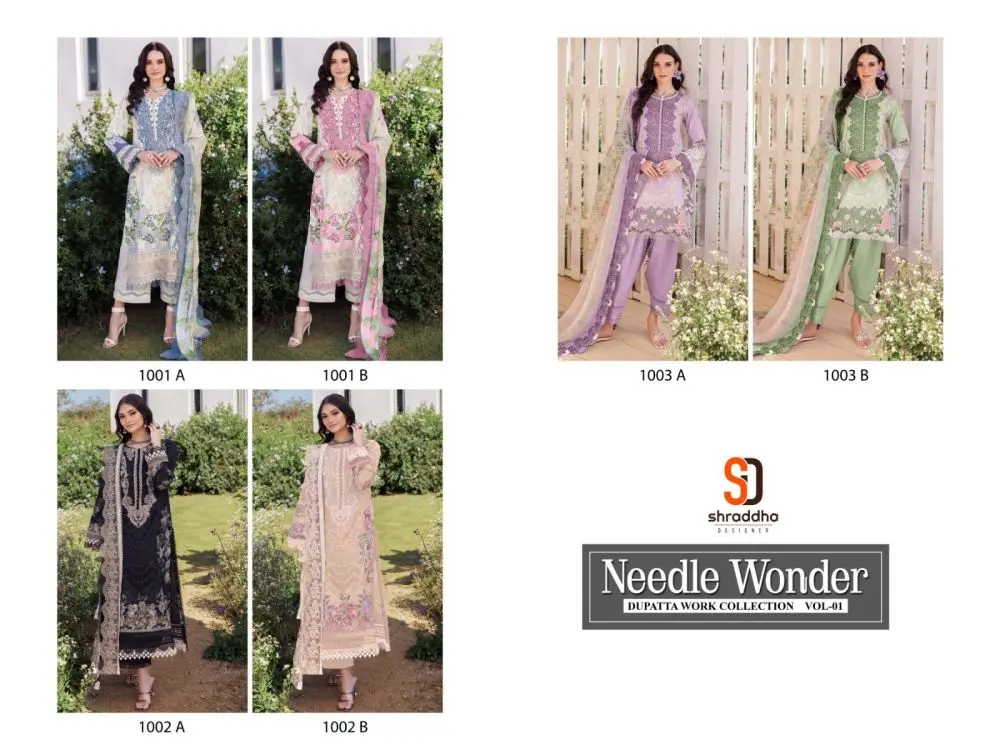 SHRADDHA DESIGNER NEEDLE WONDER VOL 1 cotton dupatta with open images