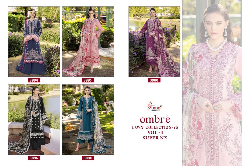 SHREE FABS OMBRE LAWN COLLECTION 25 VOL 4 Super NX CHIFFON DUPATTA with open images