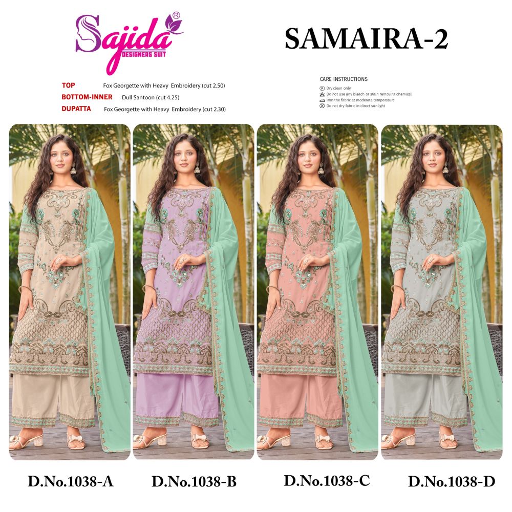 SAJIDA SAMAIRA VOL 2 D.NO 1038 ABCD with open images