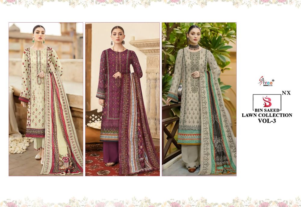 Shree fabs BIN SAEED LAWN COLLECTION vol 3 nx