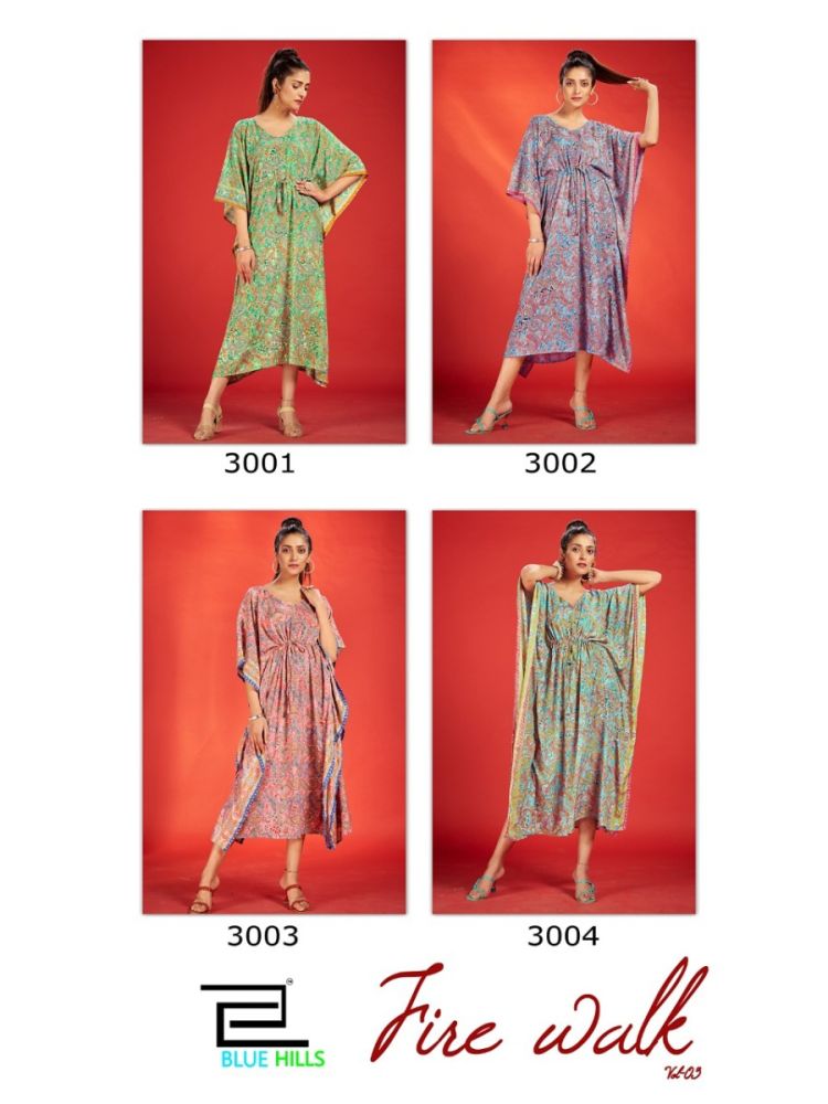 FIRE WALK vol 3 Heavy French crepe KAFTAN