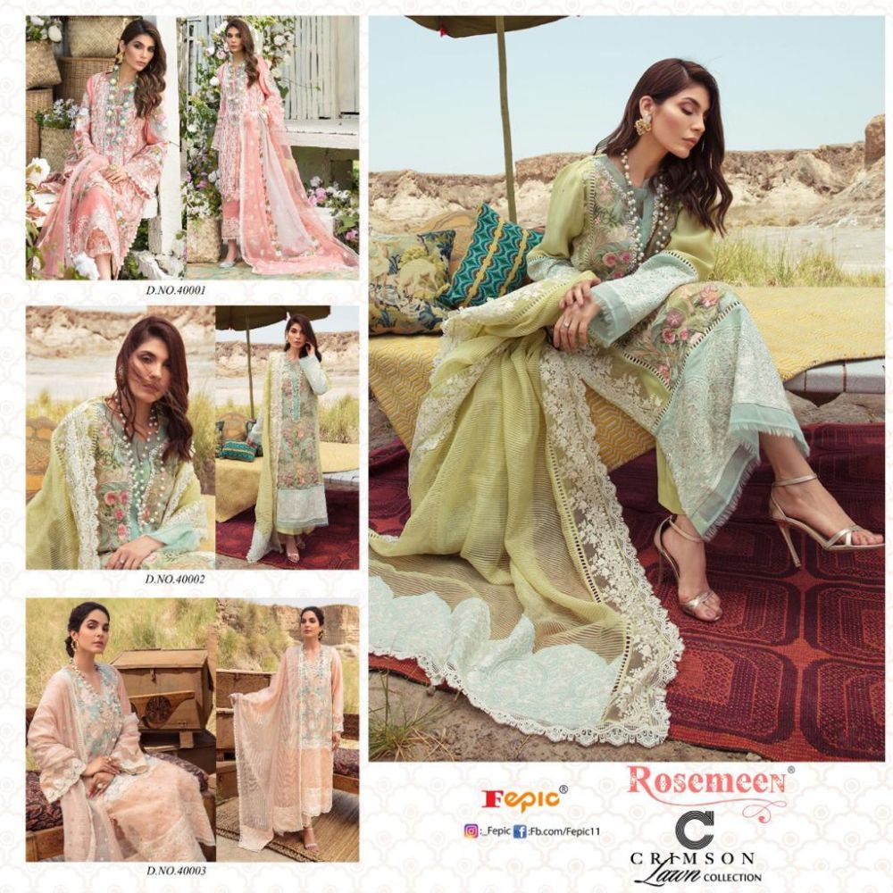 Fepic Rosemeen Crimson Lawn Collection