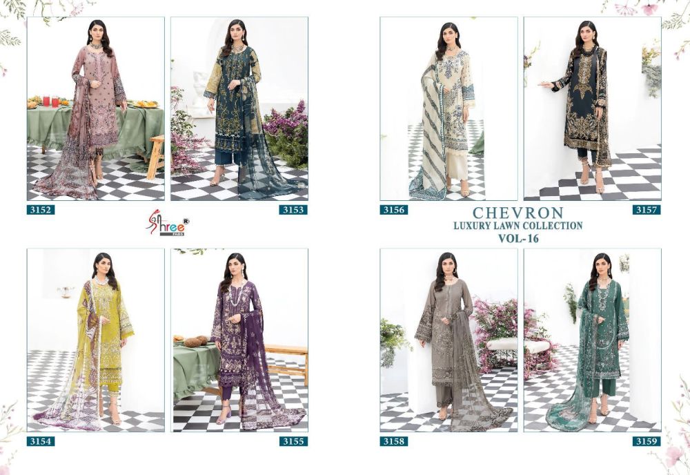 SHREE FABS CHEVRON LUXURY LAWN COLLECTION VOL 16 Cotton Dupatta