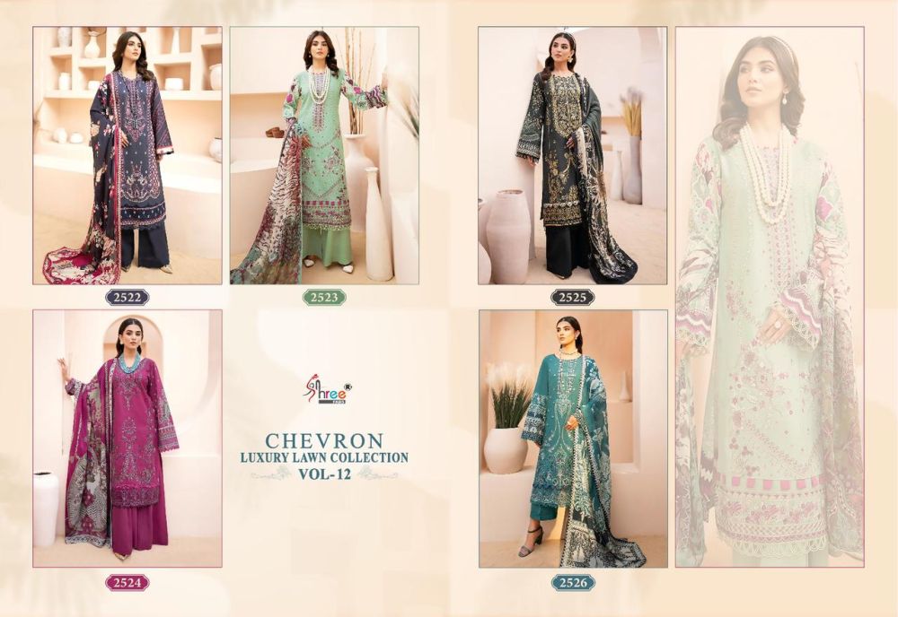 SHREE FABS CHEVRON LUXURY LAWN COLLECTION vol 12 Chiffon Dupatta
