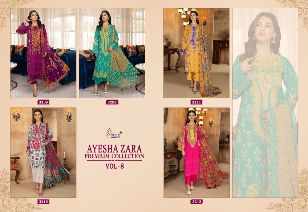 SHREE FABS AYESHA ZARA PREMIUM COLLECTION vol 8 Chiffon Dupatta with open images