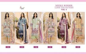 Shree fabs NEEDLE WONDER LAWN COLLECTION VOL 4 Cotton Dupatta with open images