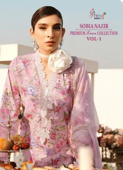 SHREE FABS SOBIA NAZIR PREMIUM LAWN COLLECTION Cotton Dupatta with open images