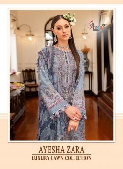 SHREE FABS AYESHA ZARA LUXURY LAWN COLLECTION Chiffon Dupatta with open images