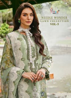 Shree Fabs Needle Wonder Lawn Collection vol 5 Cotton Dupatta with open images