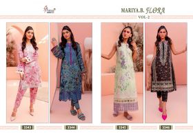 SHREE FABS MARIA B FLORA vol 2 Cotton Dupatta with open images