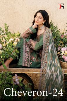 DEEPSY SUITS Cheveron 24 Chiffon Dupatta with open images