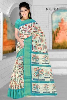 Cotton Printed Sarees with Border
