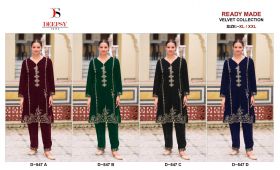 DEEPSY SUITS Readymade Velvet D 547 ABCD Co Ord Sets 