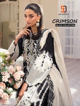 Sharaddha Designer Crimson Black Collection with open images