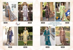 SHREE FABS CHEVRON LUXURY LAWN COLLECTION VOL 15 Cotton Dupatta with open images