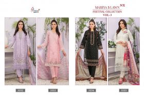 SHREE FABS MARIYA B LAWN FESTIVAL COLLECTION VOL 3 nx Cotton Dupatta with open images