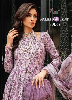 Shree fabs Mariya b m print vol 18 Chiffon Dupatta with open images