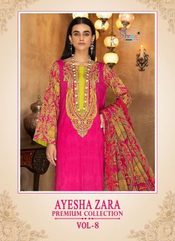 SHREE FABS AYESHA ZARA PREMIUM COLLECTION vol 8 Cotton Dupatta with open images