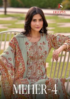 Deepsy Suits Meher vol 4 Cotton Dupatta with open images