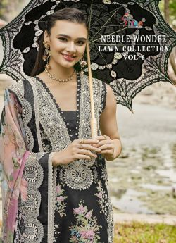 SHREE FABS NEEDLE WONDER LAWN COLLECTION VOL 6 Cotton Dupatta with open images