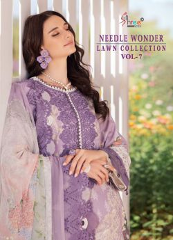 SHREE FABS NEEDLE WONDER LAWN COLLECTION VOL 7 chiffon dupatta
