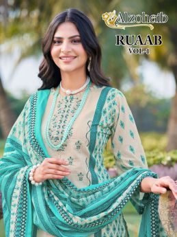 ALZOHAIB RUAAB VOL 1 chiffon dupatta with open images