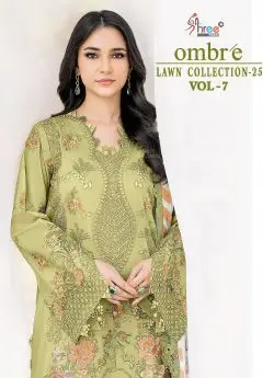 SHREE FABS OMBRE LAWN COLLECTION 2025 VOL 7 COTTON DUPATTA WITH OPEN IMAGES