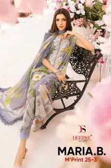DEEPSY SUITS MARIA B MPRINT 25 3 COTTON DUPATTA WITH OPEN IMAGES