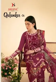 DEEPSY SUITS QALAMKAR 26 COTTFON DUPATTA