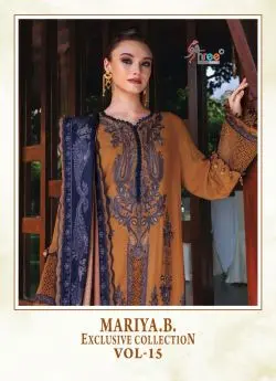 SHREE FABS MARIA B EXCLUSIVE COLLECTION VOL 15 CHIFFON DUPATTA WITH OPEN IMAGES