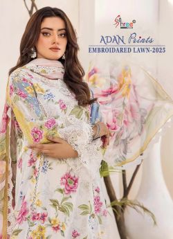 SHREE FABS ADAN PRINTS EMBROIDERED LAWN 2025 chiffon dupatta