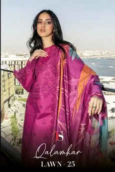 DEEPSY SUITS Qalamkar Lawn 25 with open images