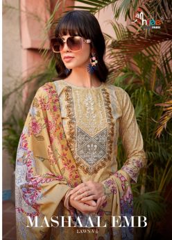 Shree Fabs Mashaal Embroidered Lawn Collection vol 1 cotton dupatta