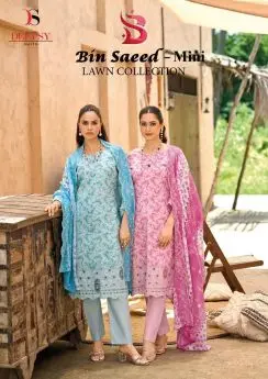 DEEPSY SUITS BIN SAEED MINI COTTON DUPATTA with open images