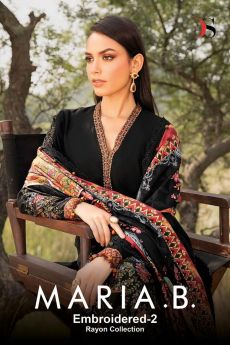 DEEPSY SUITS Maria b Embroidered vol 2 Chiffon Dupatta with open images