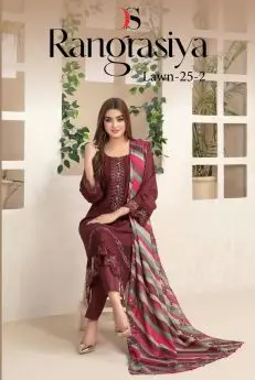DEEPSY SUITS Rangrasiya Lawn 25 vol 2 cotton dupatta
