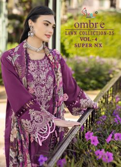 SHREE FABS OMBRE LAWN COLLECTION 25 VOL 4 Super NX COTTON DUPATTA with open images