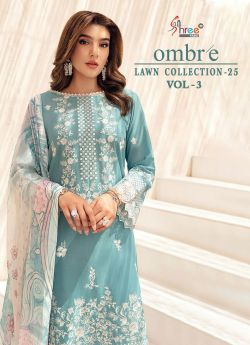 SHREE FABS OMBRE LAWN COLLECTION 2025  VOL 3 COTTON DUPATTA