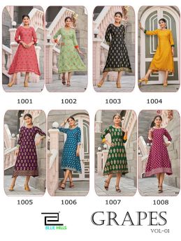 GRAPES Rayon Kurti with Handwork