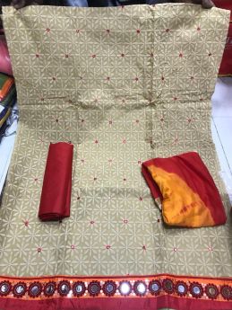 Blue Color Cotton Chikan Non Catalog Dress at Solanki Textiles
