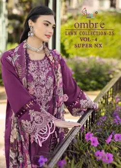 SHREE FABS OMBRE LAWN COLLECTION 25 VOL 4 Super NX CHIFFON DUPATTA with open images