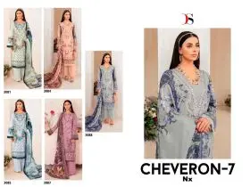 DEEPSY SUITS Cheveron lawn 7 nx Chiffon Dupatta with open images