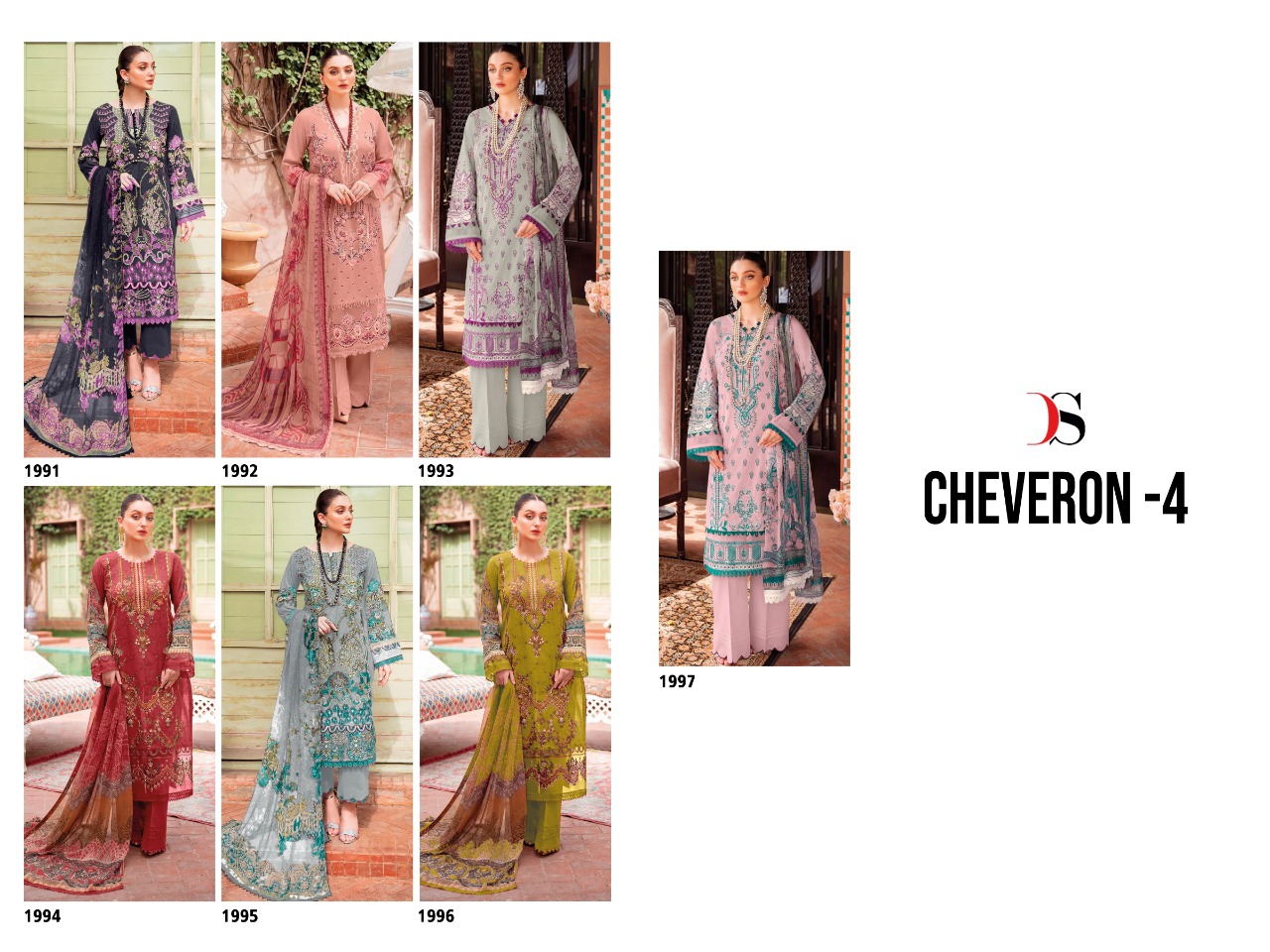 DEEPSY SUITS Cheveron lawn vol 4 Chiffon Dupatta with open images