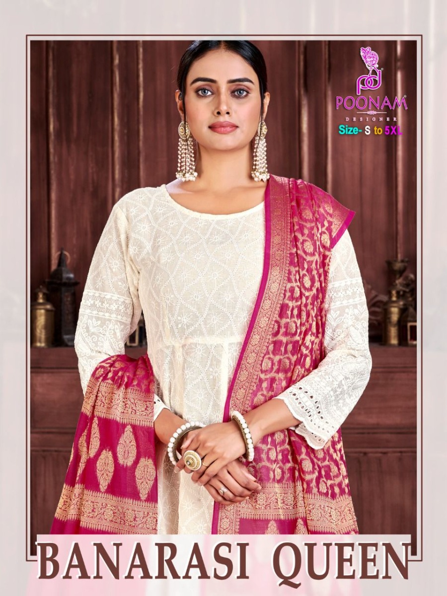 Poonam Banarasi Queen Stitched