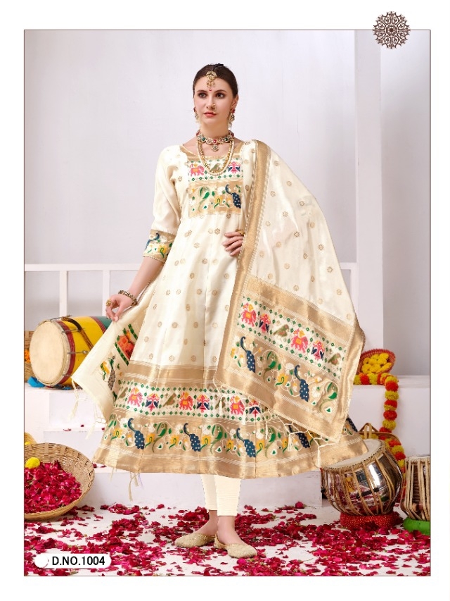shop for the latest collection of wholesale paithani salwar suits from solanki textiles 2 001