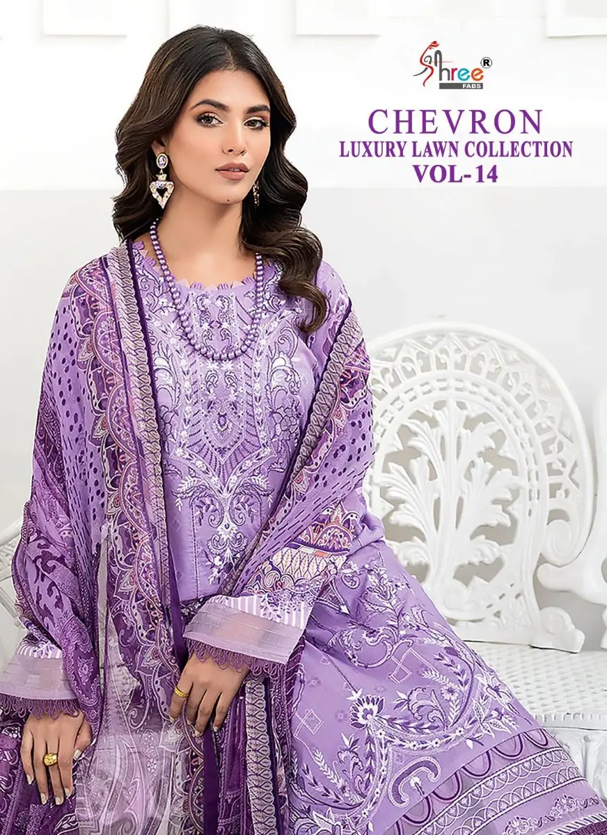 SHREE FABS CHEVRON LUXURY LAWN COLLECTION VOL 14 Cotton Dupatta