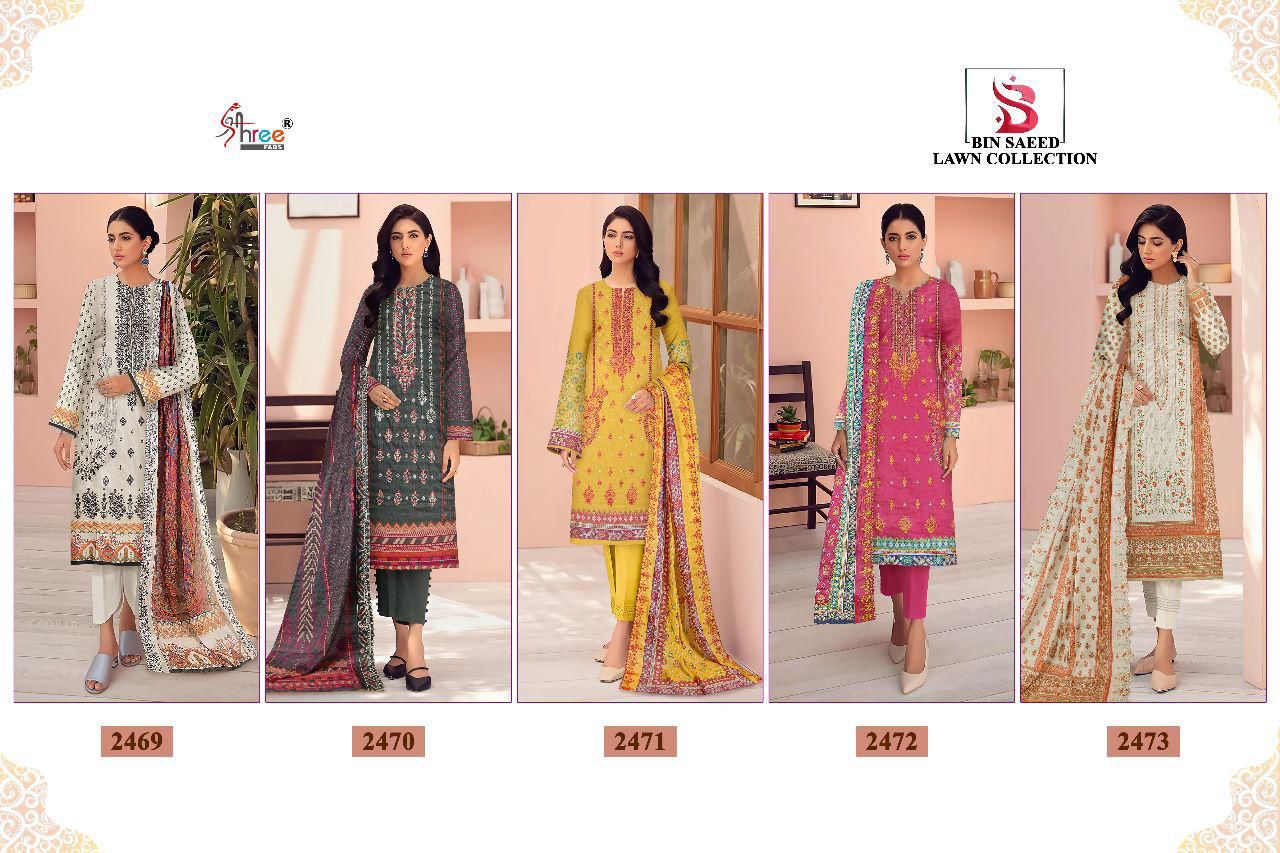 Shree fabs BIN SAEED LAWN COLLECTION with open images