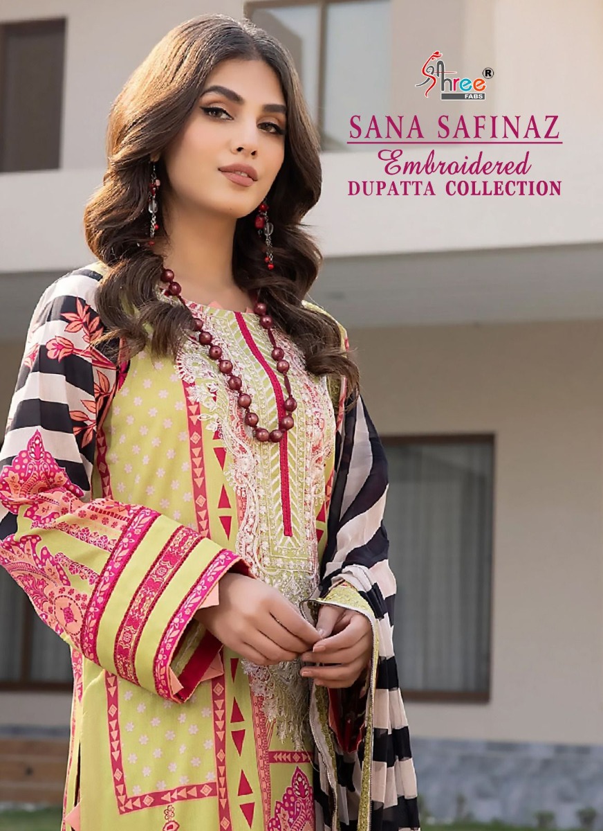 SHREE FABS SANA SAFINAZ  EMBROIDERED DUPATTA COLLECTION Cotton Dupatta