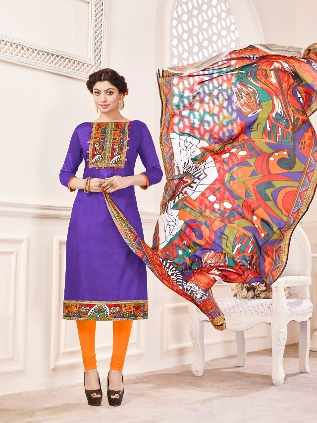Kalamkari churidar piece on sale